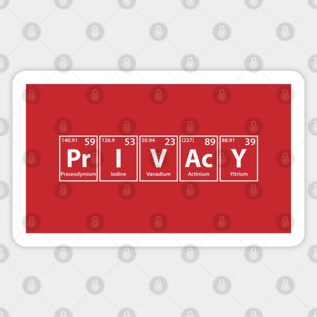 Privacy (Pr-I-V-Ac-Y) Periodic Elements Spelling Sticker by cerebrands